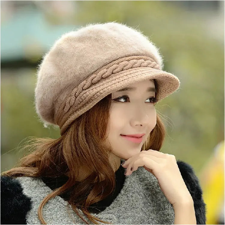 Ladies winter knitted beret Angel Wishes