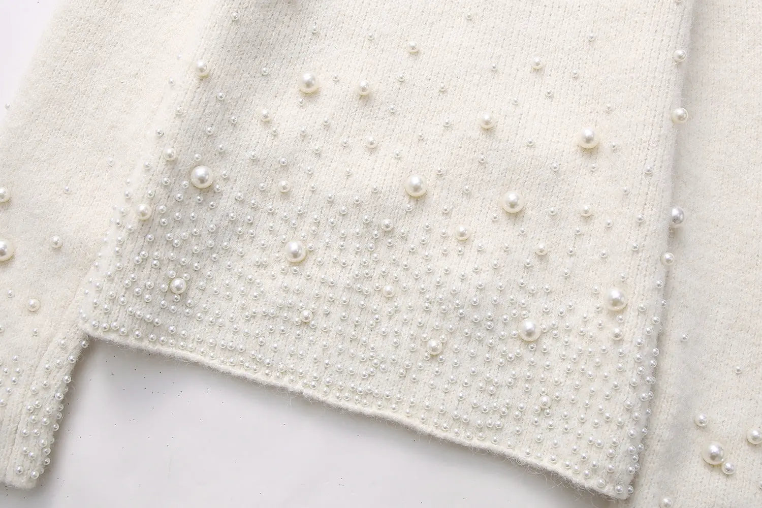 Decorated Pearls Knitwear Mini Skirt Angel Wishes