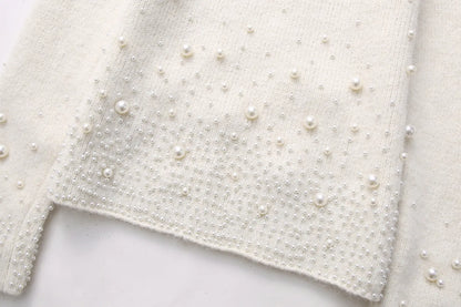 Decorated Pearls Knitwear Mini Skirt Angel Wishes