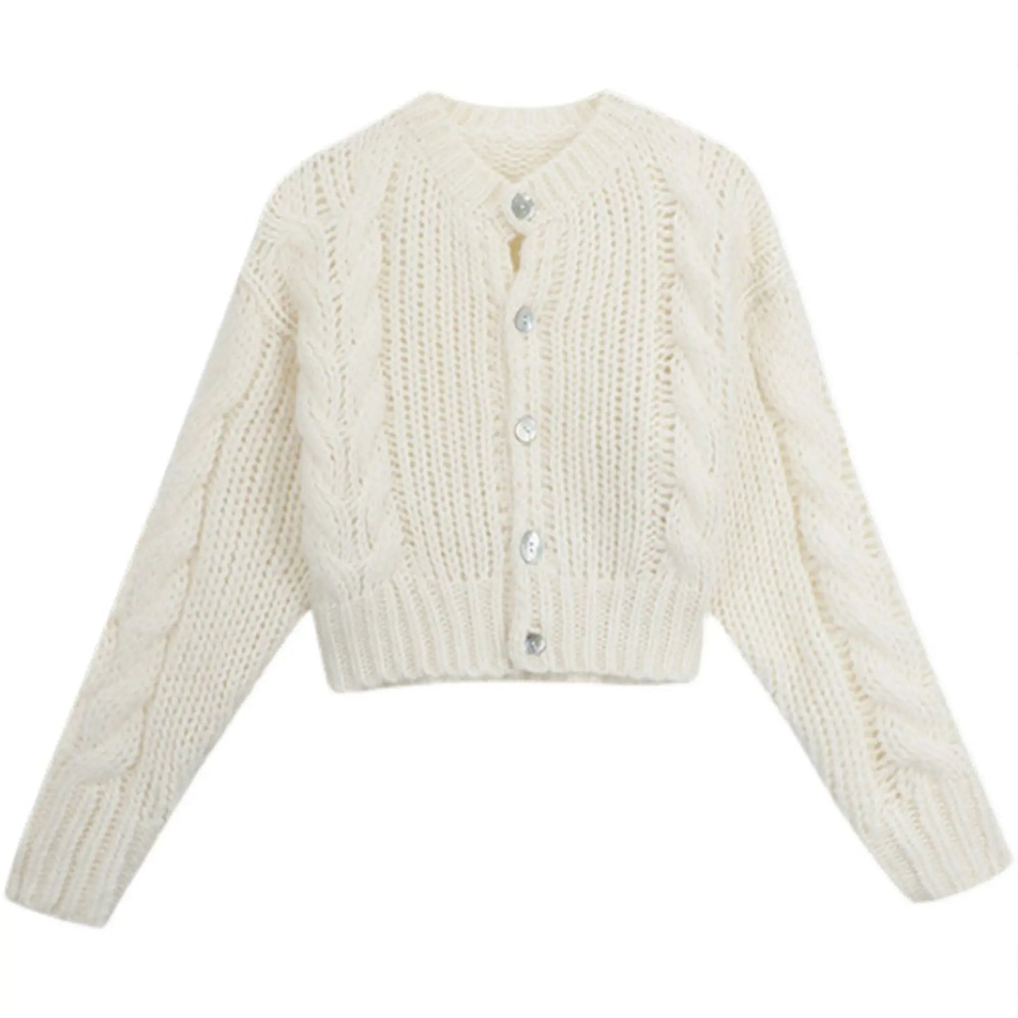 Hand-knit Wool Loose Cardigan Angel Wishes