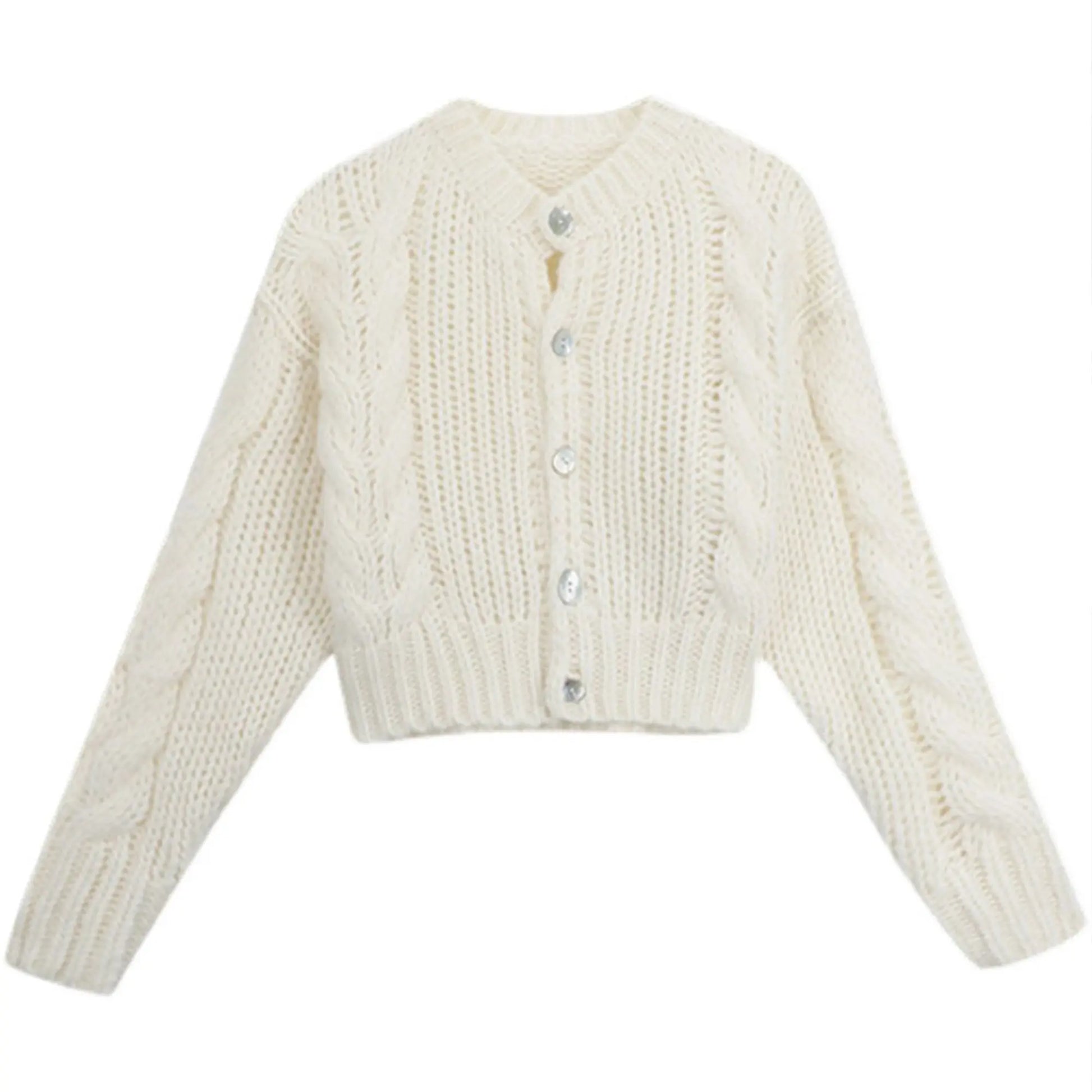 Hand-knit Wool Loose Cardigan Angel Wishes