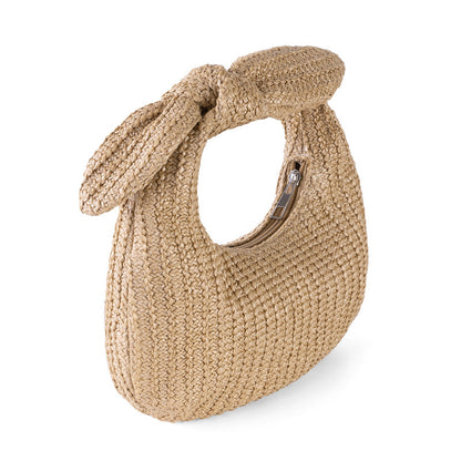 Bow Style Straw Clutch Handbag Angel Wishes