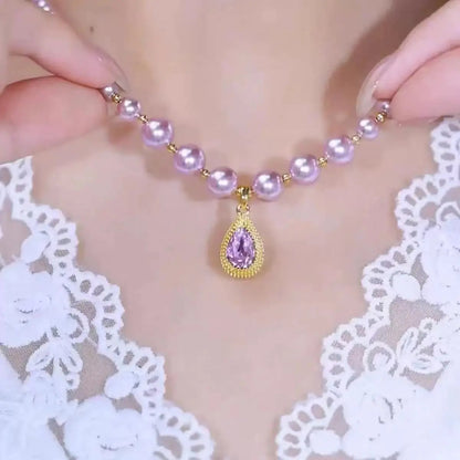 White Pearl Necklace Angel Wishes