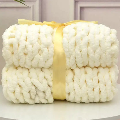 Handmade Coarse Yarn Woven Chenille Blanket Angel Wishes