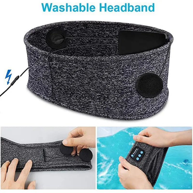 Wireless Bluetooth Headband Sleep Eye Mask Speaker Headphones Headset Sport Angel Wishes