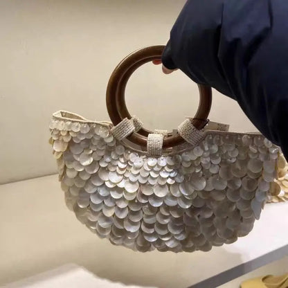 High-grade Handmade Natural Shell Bag Fairy Hand-held Women's Bag Angel Wishes