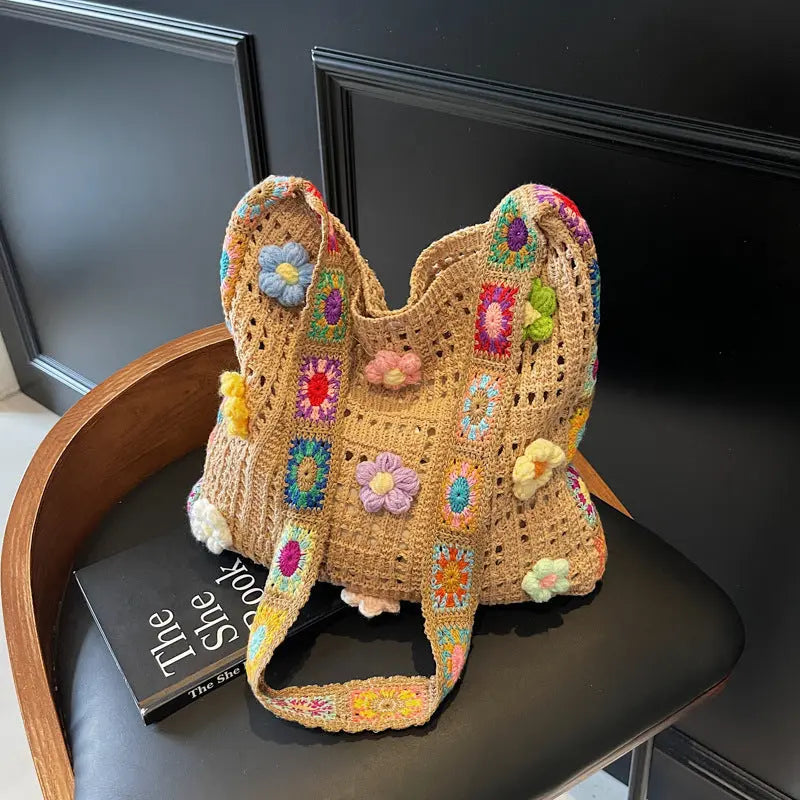 Large Capacity Knitted Shoulder Bag Angel Wishes