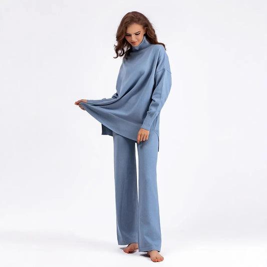 Knitted Two-piece Trousers And Top Angel Wishes