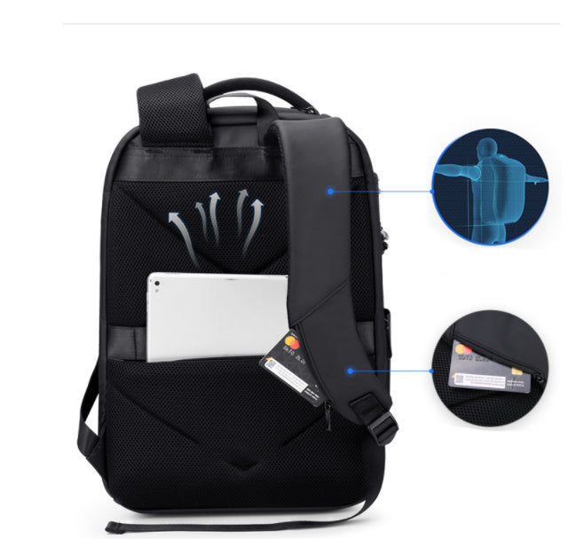 Men's Business Casual Password Lock Anti-theft Backpack Angel Wishes