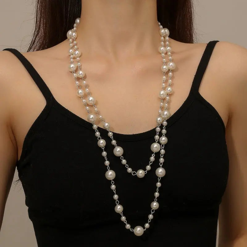 Pearls Necklace Ornament Niche All-matching Angel Wishes