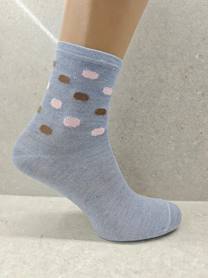 Set Of 6 12 Or 24 Pairs Womens Socks With Bubble Mix Print Angel Wishes
