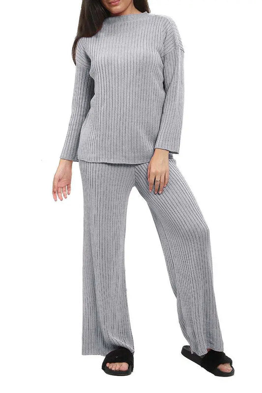 Chunky Knitted Ribbed Top And Leggings Loungewear Set Angel Wishes