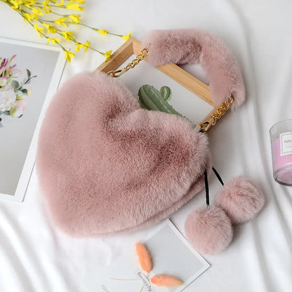 Heart-shaped Plush Handbag Angel Wishes