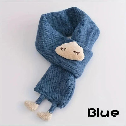 Children's Scarf, Girls Warm Knitted Scarf, Cute Cloud Neck Scarf For Autumn And Winter Kids Scarf Soft Warm Knit Neck Warmer Winter Classic Scarf For Boys Girls - Angel Wishes