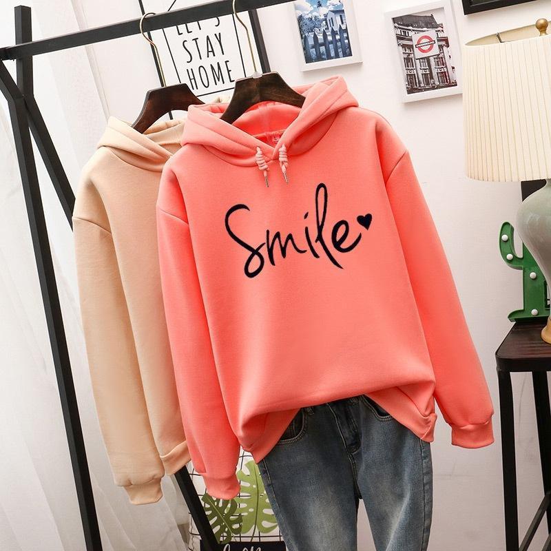 Women's Smile Printed Loose Sweatshirt Angel Wishes