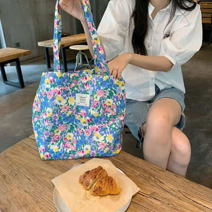 Floral Canvas Tote Bag Angel Wishes