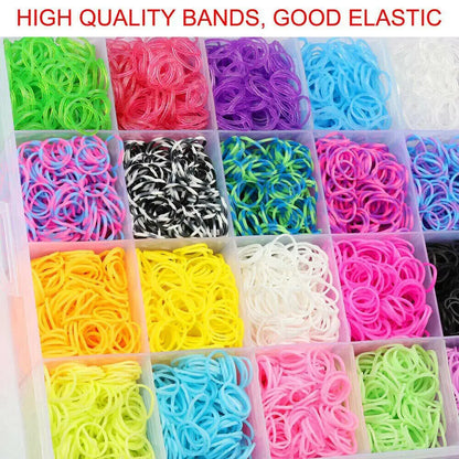 15000Pcs Kit Box   Rubber Loom Bands Children Mult-color Make Woven Bracelet Angel Wishes