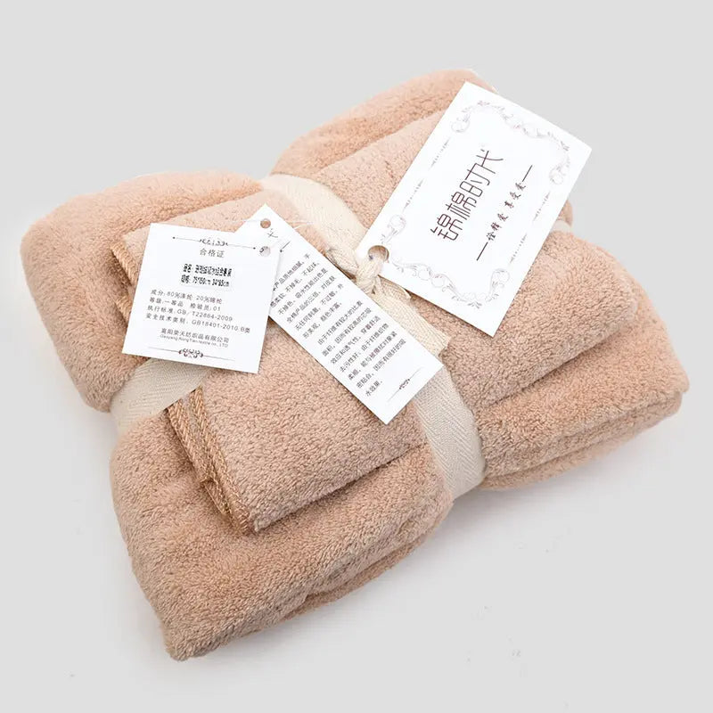 Coral velvet gift towel bath towel set Angel Wishes