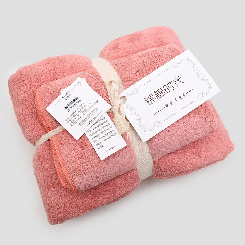 Coral velvet gift towel bath towel set Angel Wishes