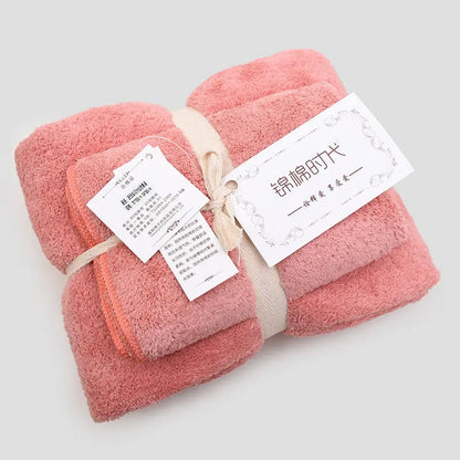 Coral velvet gift towel bath towel set Angel Wishes