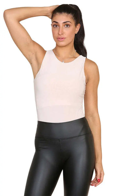 Round Neck Racer Bodysuit Double Layered Angel Wishes