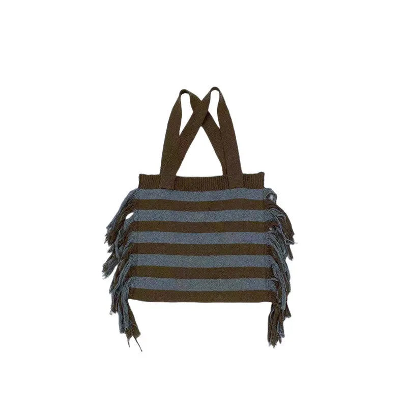 Women's Knitting Bag Collision Color Single Interval Angel Wishes