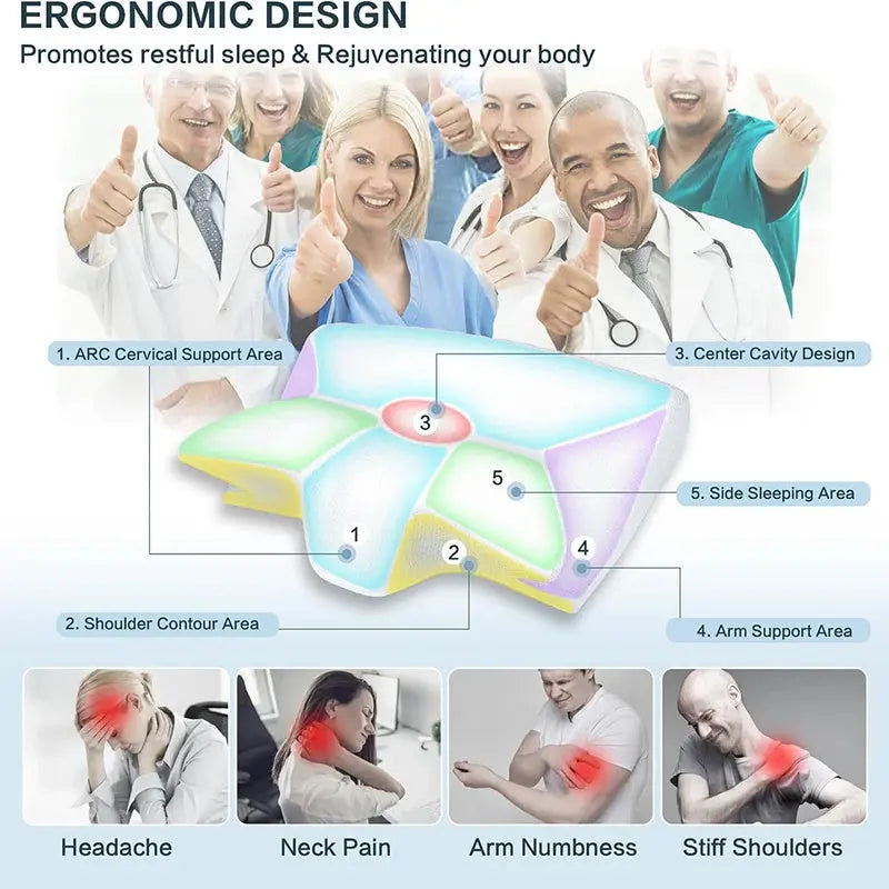 Memory Foam Cervical Pillow, 2 In 1 Ergonomic Contour Orthopedic Pillow For Neck Pain, Contoured Support Pillows,Neck Pillow Angel Wishes