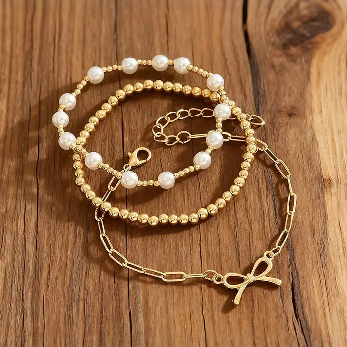 Faux Pearl Bracelet - Angel Wishes