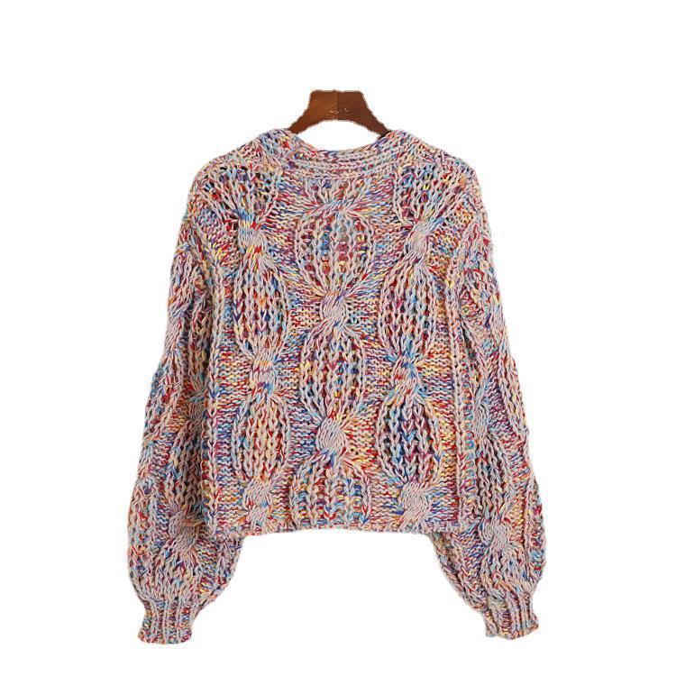 Rainbow V-neck Cardigan Angel Wishes