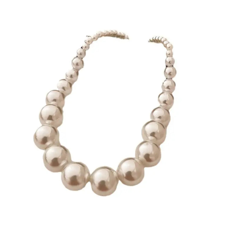 French Retro Gradient Large And Small Pearls Necklace Angel Wishes