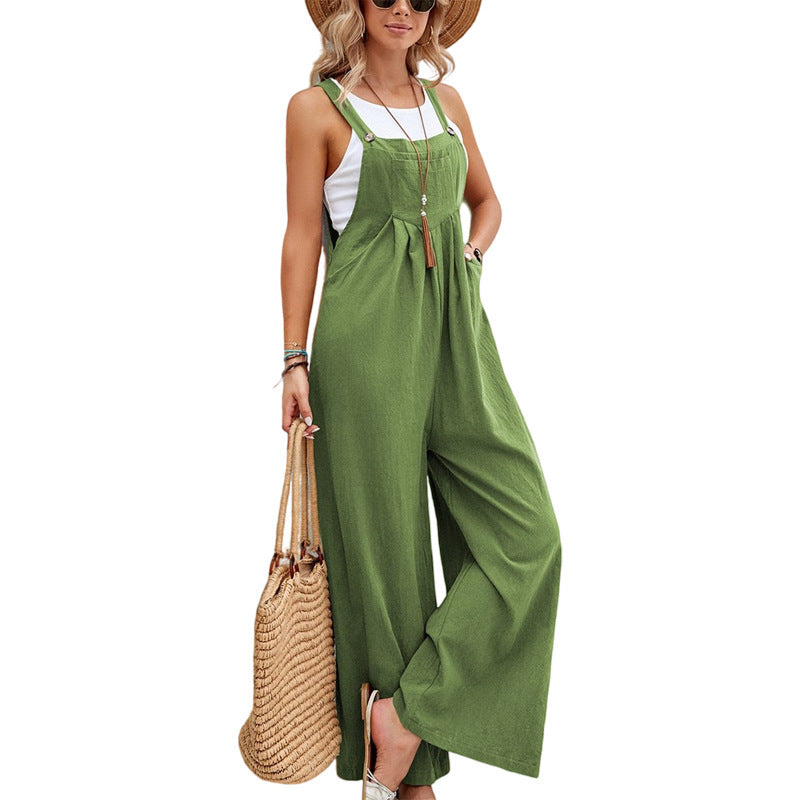 Women Long Bib Pants Overalls Casual Loose Rompers Jumpsuits With Pockets Angel Wishes