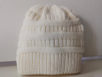 Mixed Color Knitted Wool Hat Ladies Non-labeled Ponytail Hat Angel Wishes