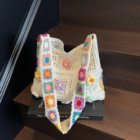 Large Capacity Knitted Shoulder Bag Angel Wishes