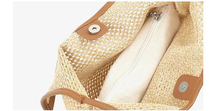 Vest Fishnet Bag Literary Straw Shoulder Bag Angel Wishes