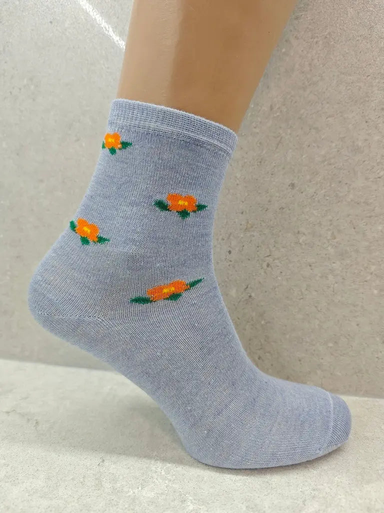 Women's Floral Cotton Socks 6 12 24 Pairs Angel Wishes