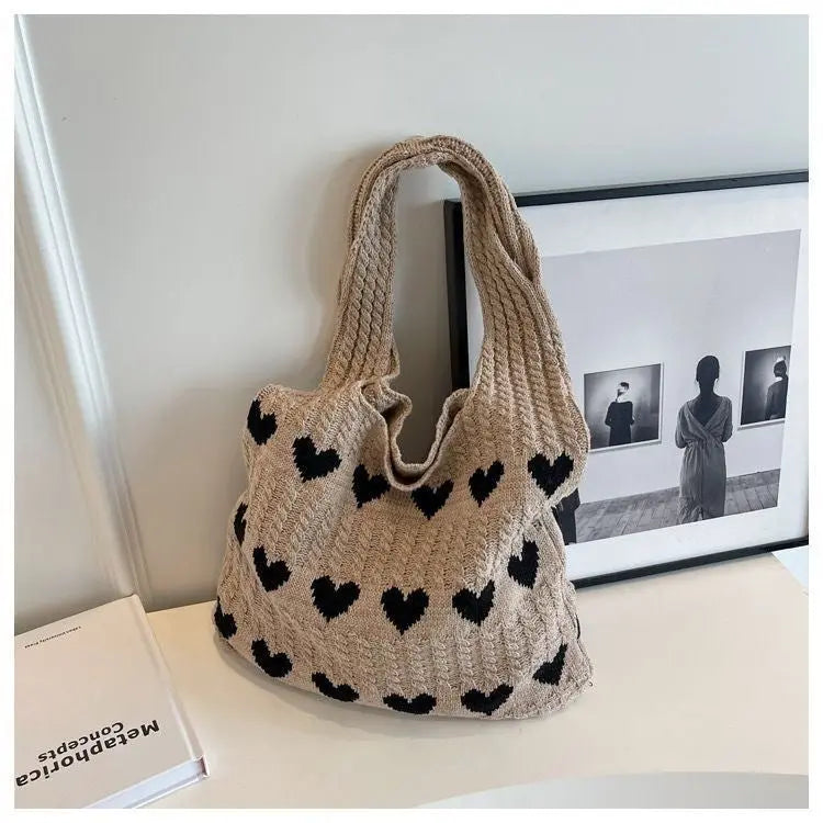 Hand-woven Hollow Shoulder Extra Large Bag Angel Wishes