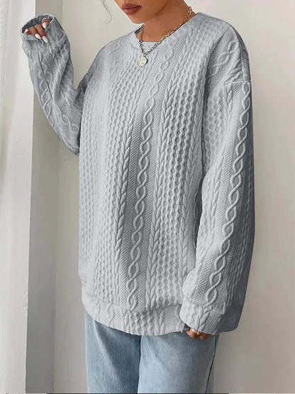 Women's Casual And Comfortable Jacquard Round Neck Sweater Angel Wishes