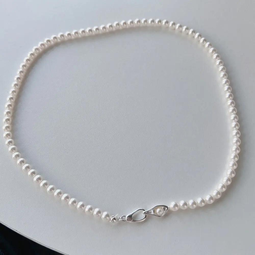 Women's Sterling Silver Necklace With Pearls Angel Wishes