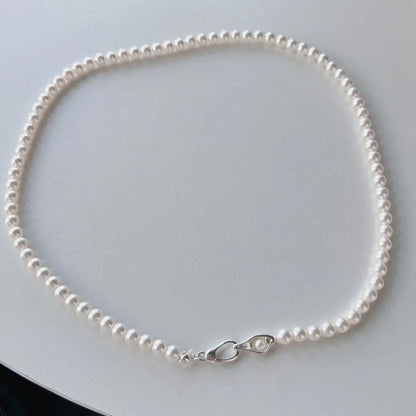 Women's Sterling Silver Necklace With Pearls Angel Wishes