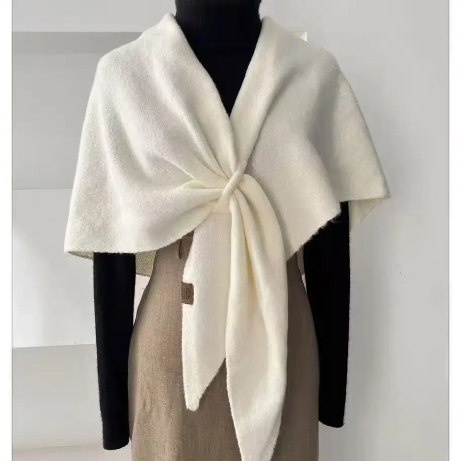 Wool Knitted Triangle Shawl Fashionable Warm Scarf Angel Wishes