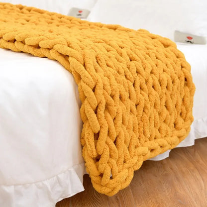 Handmade Coarse Yarn Woven Chenille Blanket Angel Wishes
