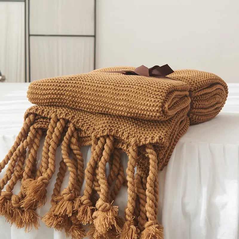 Tassel Knitted Blanket Angel Wishes