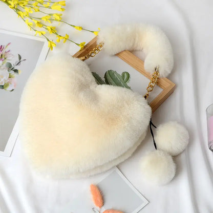 Heart-shaped Plush Handbag Angel Wishes