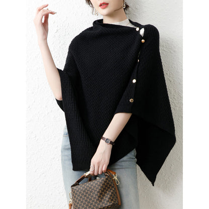 High-end Knitted Cape Shawl Blouse Angel Wishes