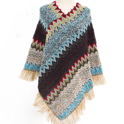 Colorful Ethnic Style Pullover Cloak Women Angel Wishes