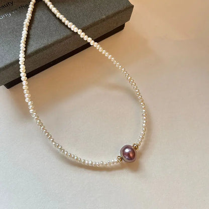 Small Particle Shaped Freshwater Pearl Necklace Women's Fashion Angel Wishes