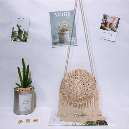 Round Tassel Cotton Bag Angel Wishes