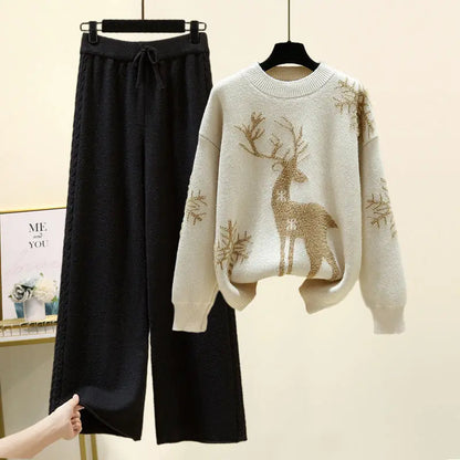 Sweater Was Thin And Versatile Casual Pants Two-piece Suit Angel Wishes