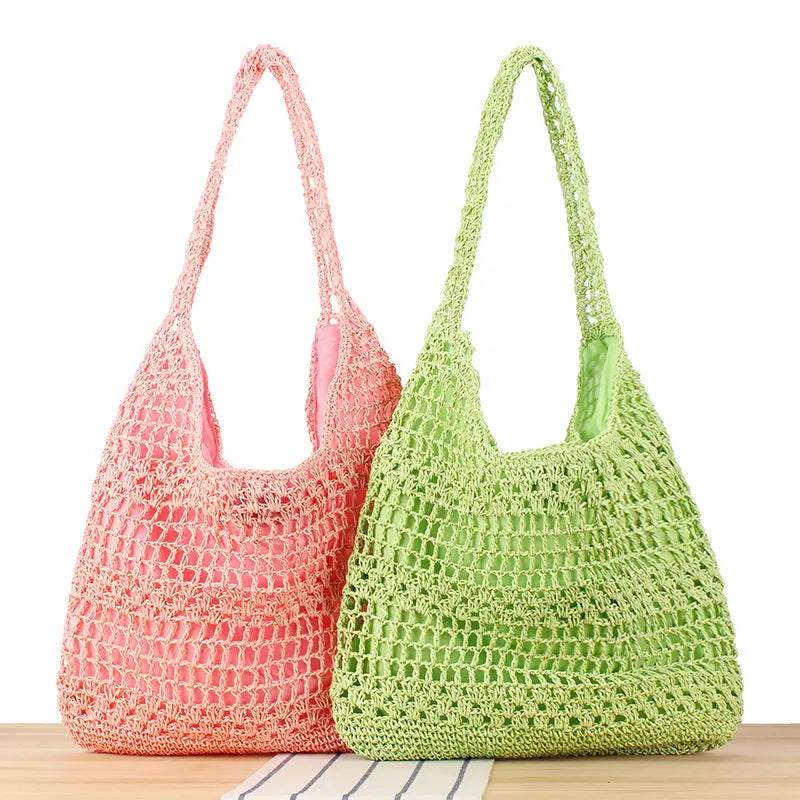 Large Capacity Hand-woven Simple Holiday Shoulder Bag Angel Wishes