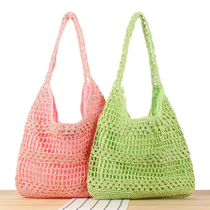 Large Capacity Hand-woven Simple Holiday Shoulder Bag Angel Wishes
